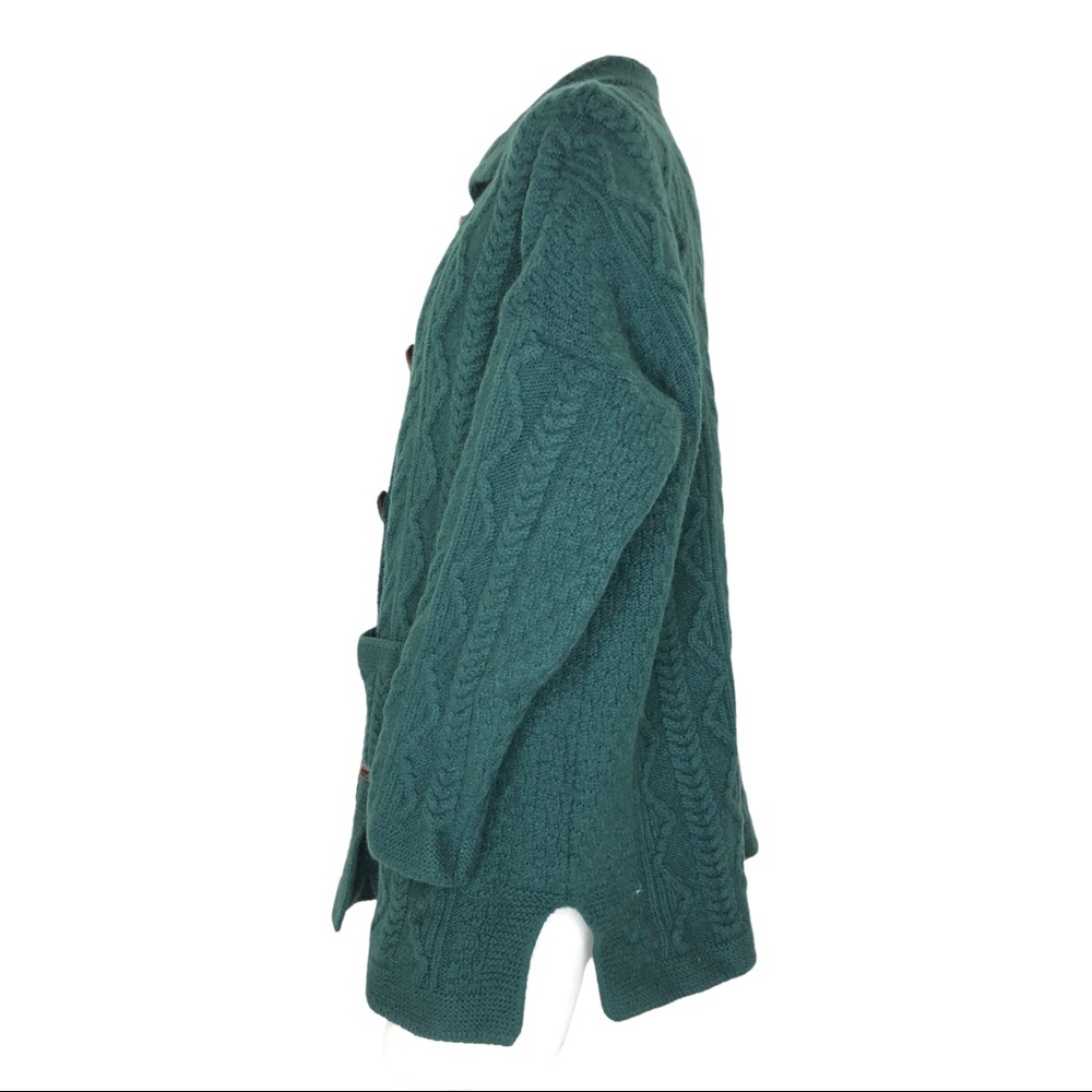 Aran Crafts Button-Down Patchwork Cardigan Coatig… - image 4